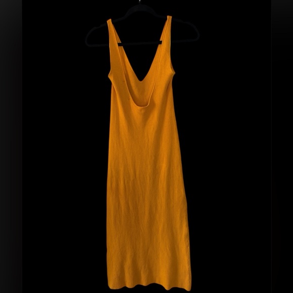 Free People beach orange cotton ribbed maxi form fitting dress XS - Picture 3 of 7